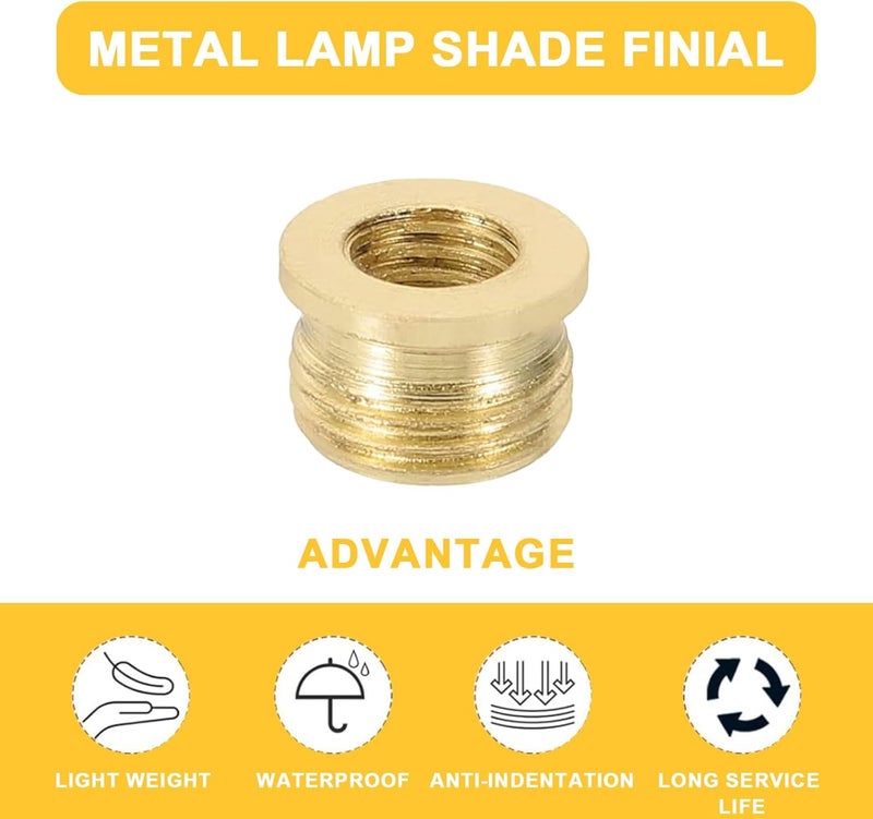 OMOBANU 4 Packs 1/8 IP (3/8") to 1/4-27 Lamp Finial Cap Adapter, Household Table Lamp Decorative Copper Finial Thread Adapter for Lamps Finials Install - Image 3